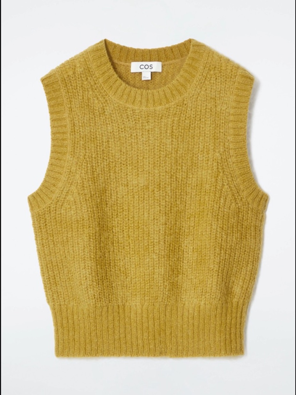 COS Sleeveless Mohair Vest in Mustard